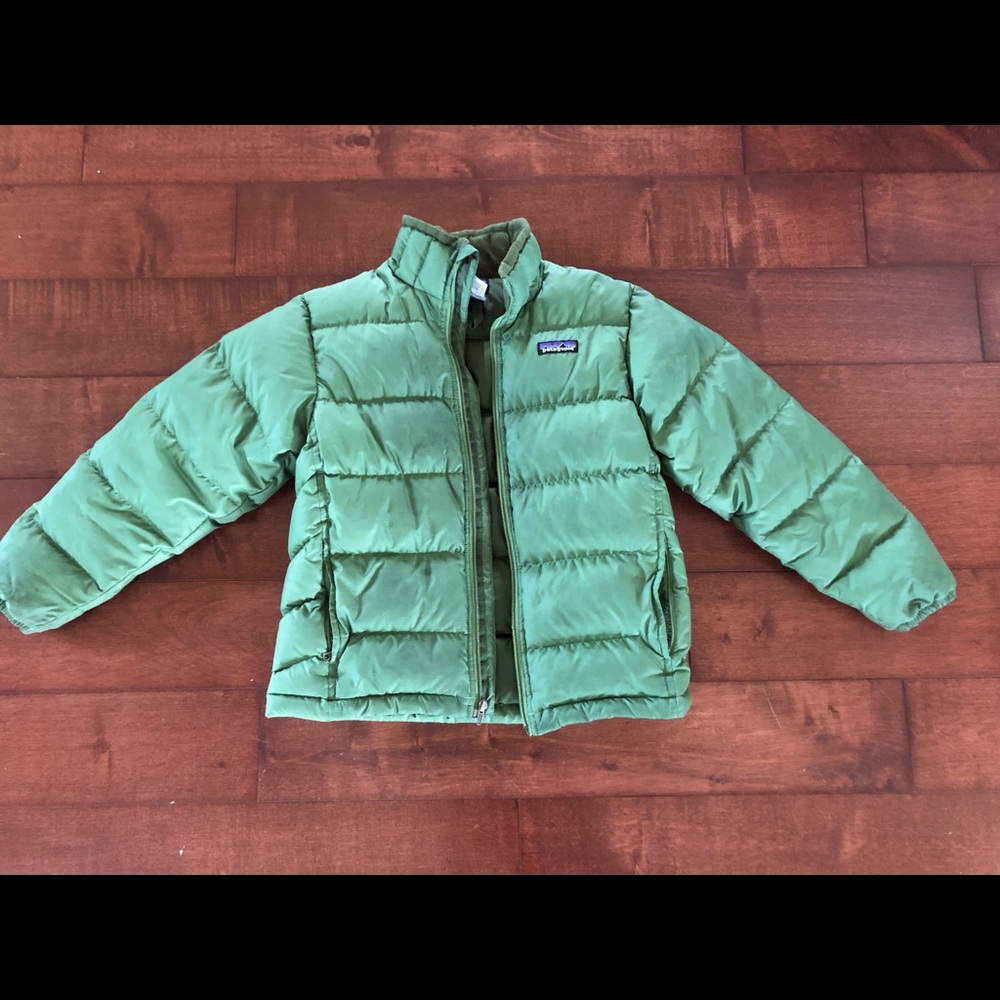 Kids Patagonia down sweater jacket green m (10)